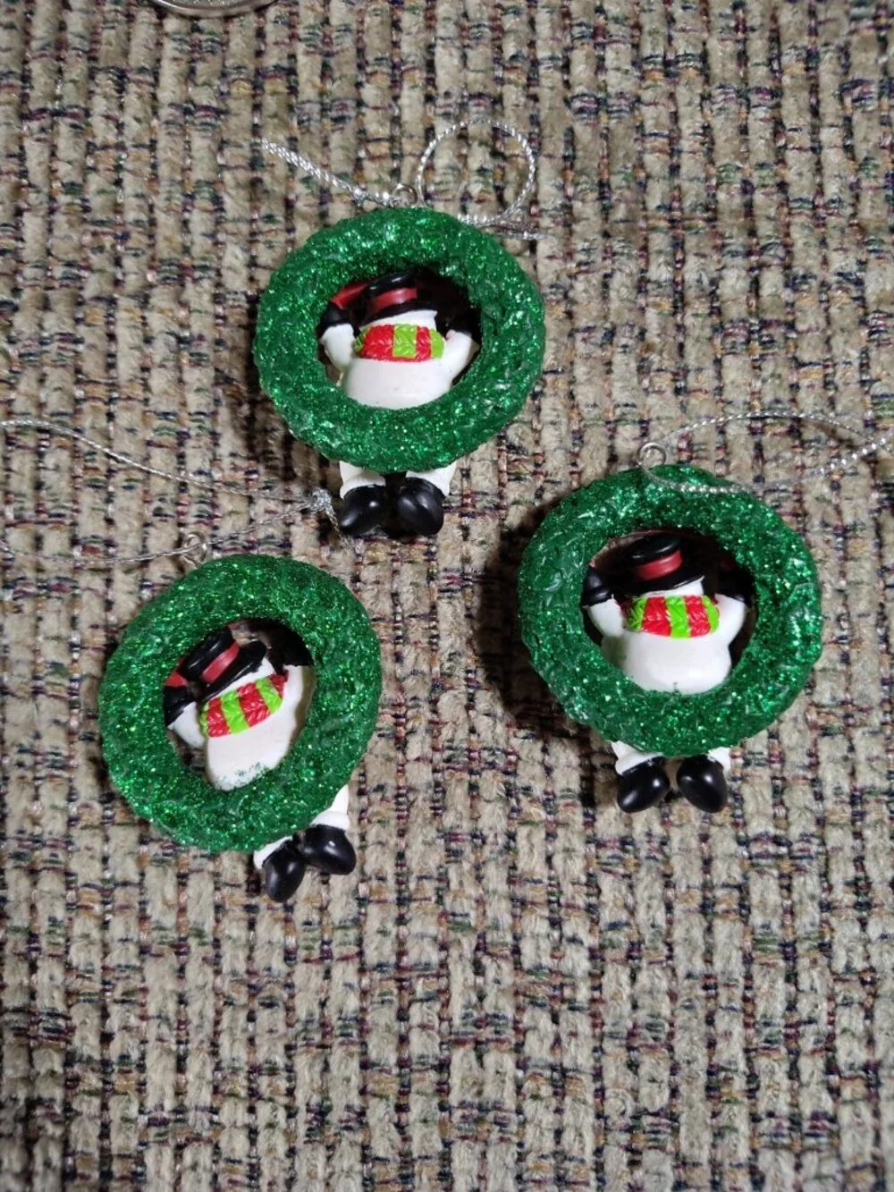 Holly Jolly Snowman Wreath Christmas Ornament Pre-Printed Ganz Choose Name NWT